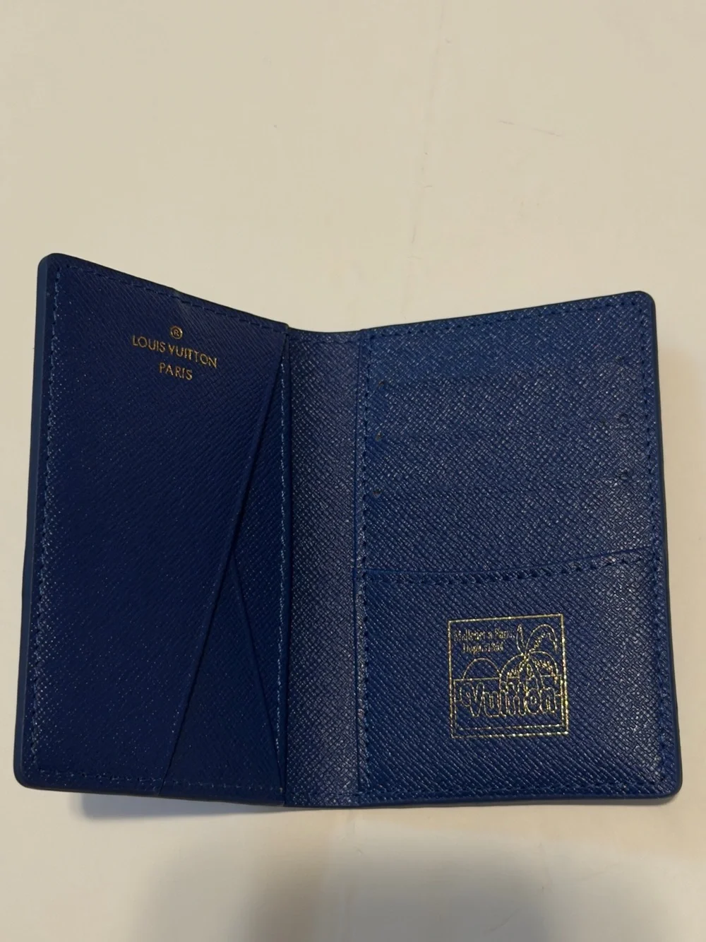 Louis Vuitton Blue Monogram Card & Key Holder with White Accent